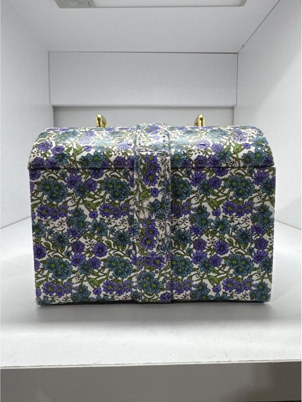 Charming Floral Jewelry Box with Mirror and Multiple Compartments